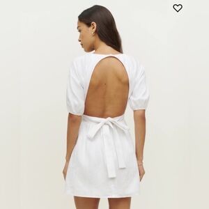 NWT Reformation Irwin mini dress backless size 12 white linen